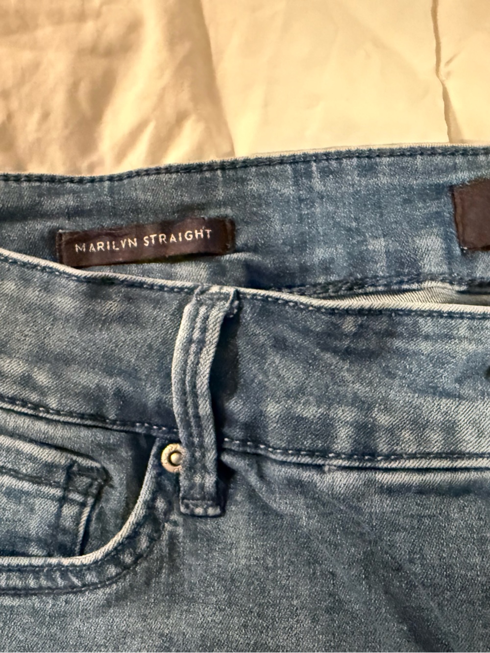 NYDJ Light Blue Denim Marilyn Straight Jeans